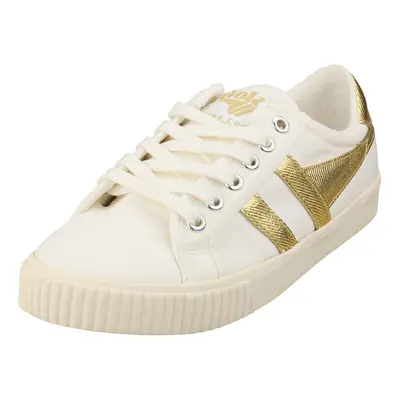 Gola Tennis Mark Cox Womens Casual Trainers in Off White Gold - Size UK