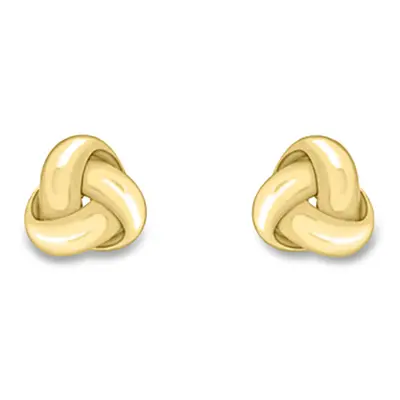 Jewelco London 9ct Yellow Gold Trilogy Love Knot Stud Earrings - ERNR02715