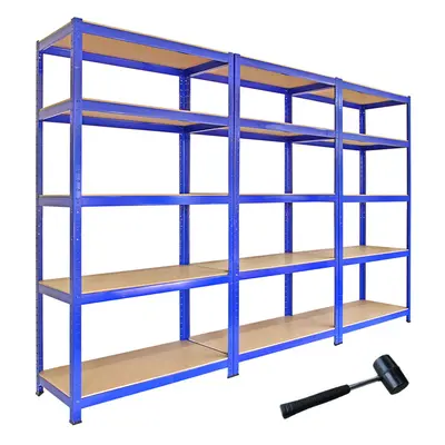 3 Racking Bays 5Tier Garage Shelving Unit Storage Racks Heavy Duty Steel Shelves