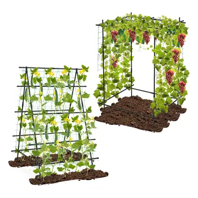 Metal Cucumber Trellis Climbing Plant Support W/ Netting & Clips