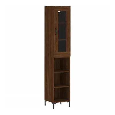 (brown oak, shelves) vidaXL Highboard Sideboard Tall Storage Cabinet Side Cabinet Engineered Woo