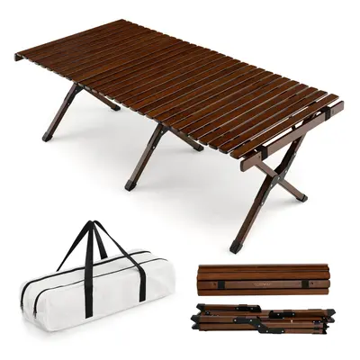 Folding Camping Table with Storage Bag Portable Bamboo Table forPicnic