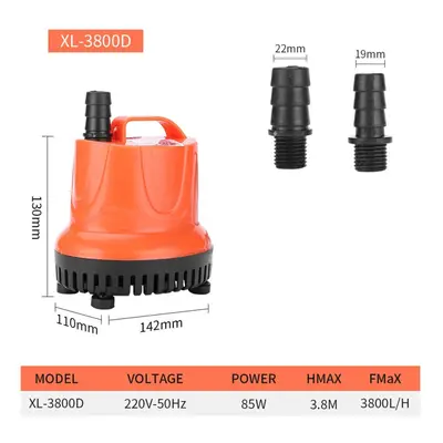 (3800D) Mini Water Pump Ultra-quiet Submersible Water Fountain Pump Filter Waterproof Submersibl