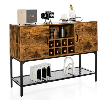 Industrial Buffet Sideboard Freestanding Kitchen Cupboard w/ Wine Rack