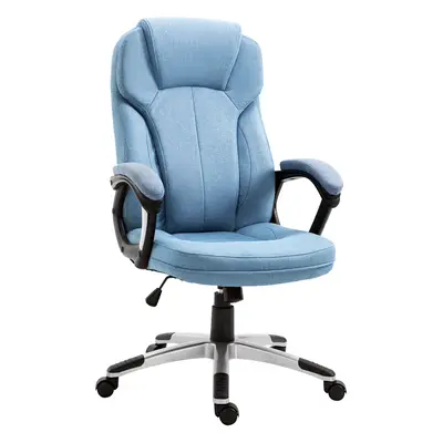 Vinsetto Linen Executive Office Chair Height Adjustable Swivel Chair, Blue