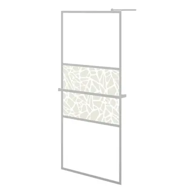 (chrome, x cm/stone design) vidaXL Walk-in Shower Wall Bath Enclosure with Shelf ESG Glass and A