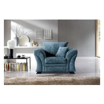 (Dark Blue) FARROW CRUSHED CHENILLE ARMCHAIR