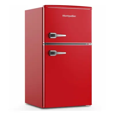 84litre Mini RETRO Fridge Freezer Class E Red