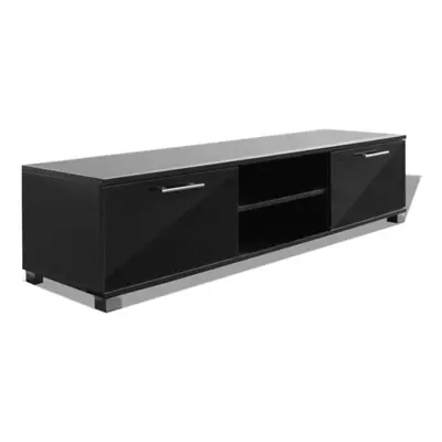 vidaXL TV Hifi Cabinet Sideboard Unit Stand High-Gloss Black MDF TV Stand