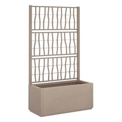 vidaXL Garden Planter with Trellis Patio Flower Pot Planter Box Light Brown PP