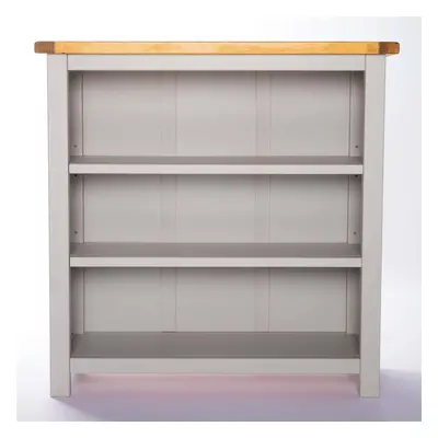 Low Bookcase Light Grey Living Room Furniture Modern Storage Adjustable Shelves