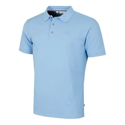 (S, Sky) Calvin Klein Mens North Coast Moisture Wicking Polo Shirt