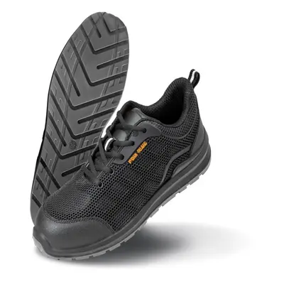 (4 UK, Black) Result Work-Guard Unisex All Black Safety Trainers