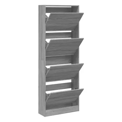 (grey sonoma, x x 163.5 cm) vidaXL Shoe Cabinet with Flip-Drawers Shoe Storage Shelf Shoe Rack C