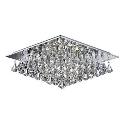 Square Flush Ceiling Light In Chrome