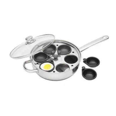 KitchenCraft Stainless Steel 28cm Six Hole Egg Poacher