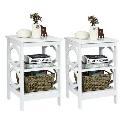 3-Tier Nightstand Sofa Bed Side Table Multifunctional Storage Stand