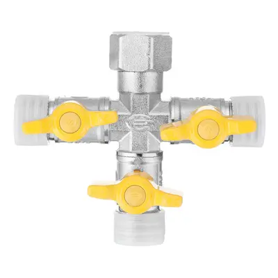 1/2" Garden Hose Tap Manifold Quick Connector Three Outlet Way Water Splitter Valve Adapter for 