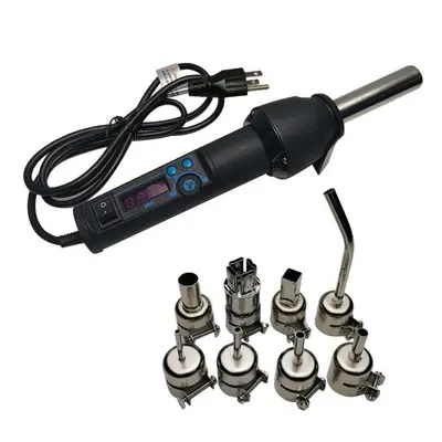 Portable Hot Air Gun with Nozzles Ceramic Heating Core LED Digital Display Flow Temperature Adju