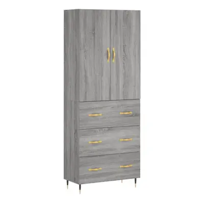 (grey sonoma, drawers) vidaXL Highboard Sideboard Storage Cabinet Side Cabinet White Engineered 