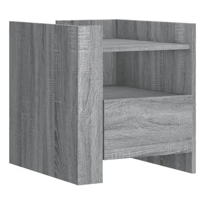 (grey sonoma) vidaXL Bedside Cabinet Nightstand Bed Side Table Sonoma Oak Engineered Wood