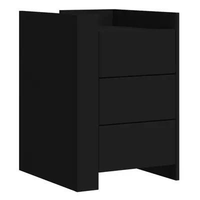 (black) vidaXL Bedside Cabinet Nightstand Bed Cabinet Bed Side Table Engineered Wood