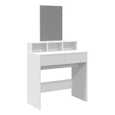 (white) vidaXL Dressing Table with Mirror Cosmetic Table Vanity Desk Makeup Table