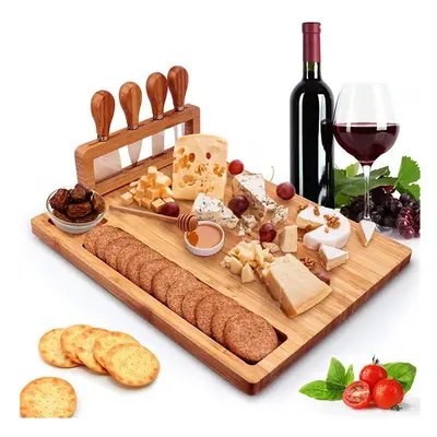 1PC Bamboo Cheese Board Cheese Knife Cheese Slicer Fork Scoop Cut Kitchen Cooking Tools Bamboo