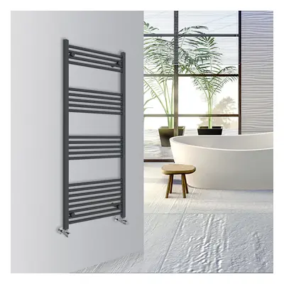 (Anthracite, 1400x600mm) Warmehaus Straight Bathroom Heated Towel Rail Warmer Radiator Central H