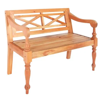 vidaXL Solid Mahogany Wood Batavia Bench 98x50x82cm Light Brown Entryway Seat