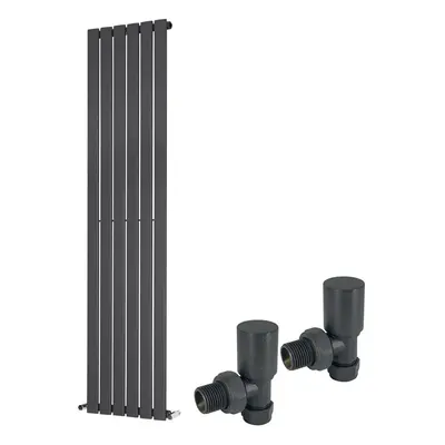 (1600 x 410mm Single) Warmehaus Flat Panel Horizontal Vertical Radiator with Angled Valves