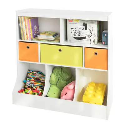 SoBuyÂ® KMB26-W, Children Bookcase Toy Storage Unit with Fabric Drawers