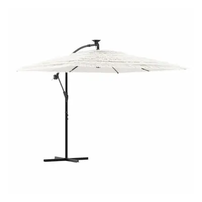 (white, x x cm) vidaXL Garden Parasol with Steel Pole Outdoor Umbrella Patio Sun Parasol White