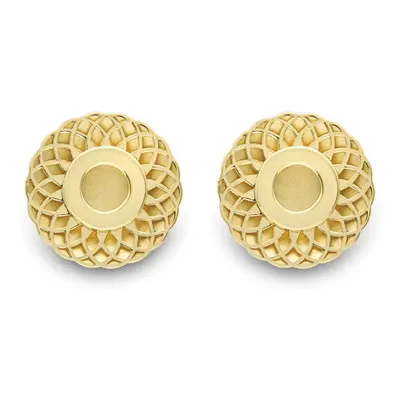 Jewelco London 9ct Yellow Gold Spirograph Filligree Donut Button Stud Earrings 10mm - SENR02881