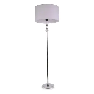 ValueLights Marissa Grey Shade with Chrome Stacked Ball Floor Lamp