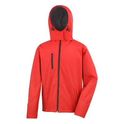 (M, Red/Black) Result Core Mens Hooded Soft Shell Jacket