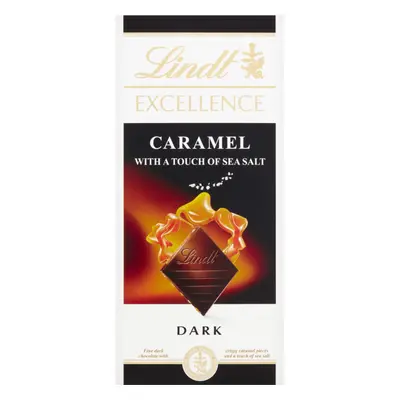 LINDT Excellence Dark Caramel & Sea Salt Bar 100g (Pack of 20)