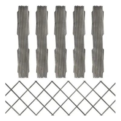 (grey, x cm) vidaXL 5x Solid Firwood Trellis Fences Outdoor Extending Barrier Brown/Grey