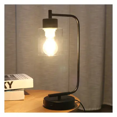 Modern Table Lamp Industrial Bedside Desk Light Bulb Lampshade Bedroom Home 220V