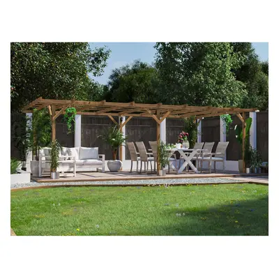 Dunster House Wooden Pergola 6m x 3m Garden Plant Frame Kit Utopia