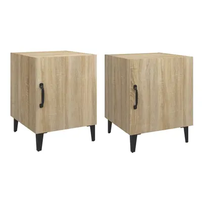 (sonoma oak, 2) vidaXL 1/2x Bedside Cabinet Engineered Wood End Table Nightstand Multi Colours