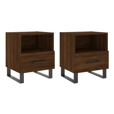 (brown oak, pcs) vidaXL Bedside Cabinets Side Table Nightstand pcs Sonoma Oak Engineered Wood