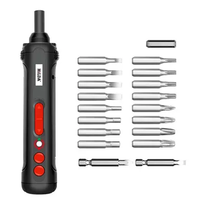 Mini USB Rechargeable Electric Screwdriver with LED Indicator Light and 19pcs Bits