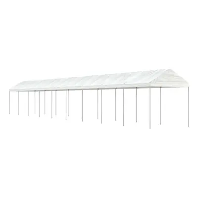 (20.07 x 2.28 x 2.69 m) vidaXL Gazebo Part Tent with Roof Pavilion Outdoor Marquee White Polyeth