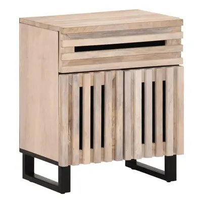 vidaXL Bedside Cabinet Nightstand Bed Table Side Table Solid Wood Rough Mango