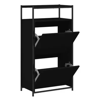 (black, x x cm) vidaXL Shoe Cabinet with Flip-Drawers Shoe Storage Shelf Rack Grey Sonoma