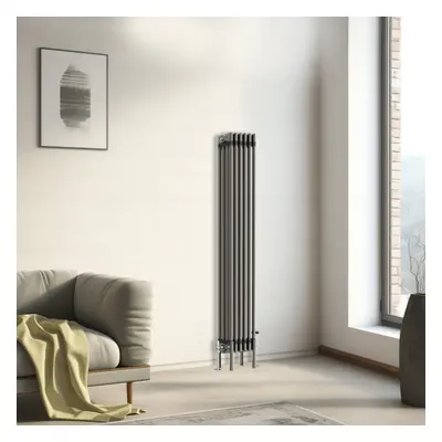 (1500x290mm - Column) Traditional Cast Iron Style Radiator Raw Metal Central Heating Column