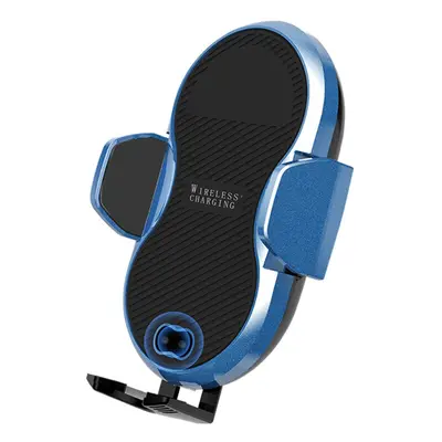 (Blue) Wireless Charger Car Infrared Sensing Automatic Retractable Clip Fast Charging Compatible