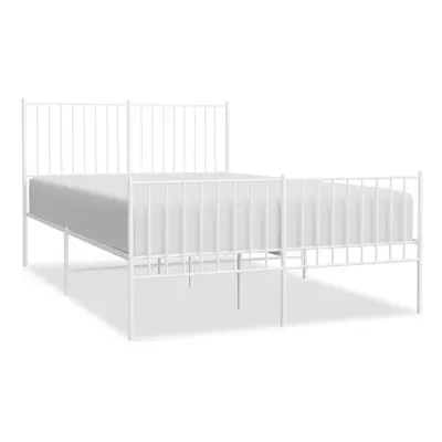 (135 x cm, with headboard & footboard) vidaXL Metal Bed Frame Bedroom Bedstead Bed Base Mattress