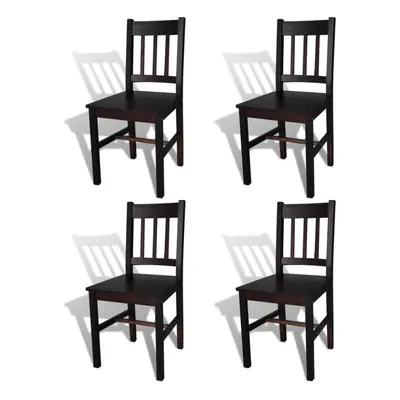 vidaXL 4x Dining Chairs Wood Dark Brown Kitchen Living Room Furniture Seat